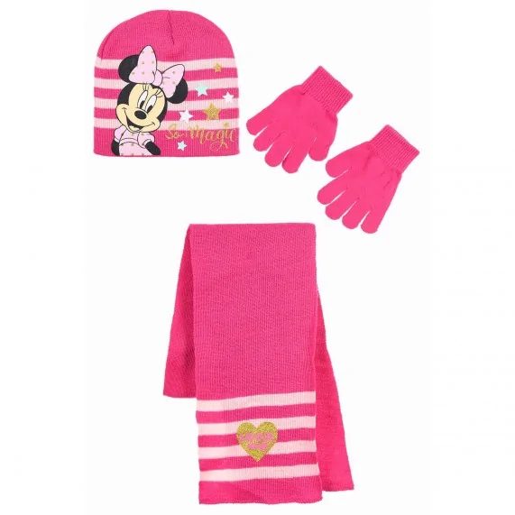 Ensemble Fille Echarpe Bonnet Gants "Minnie" (Bonnets) French Market chez FrenchMarket