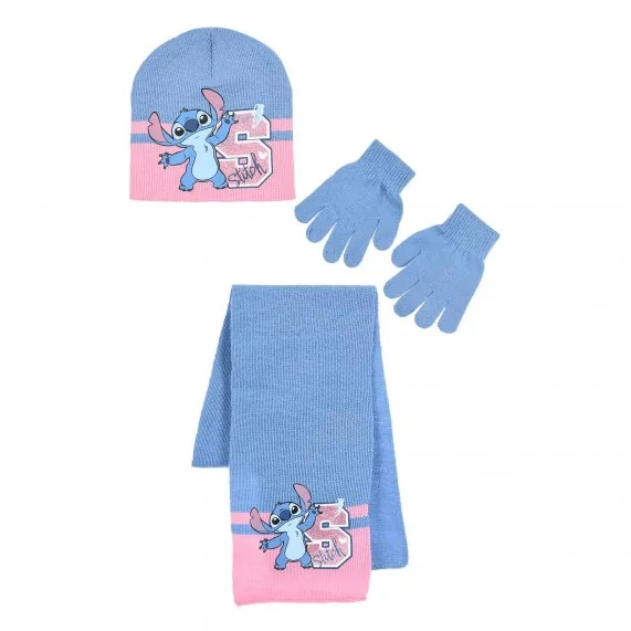 Ensemble Fille Echarpe Bonnet Gants "Stitch" (Bonnets) French Market chez FrenchMarket