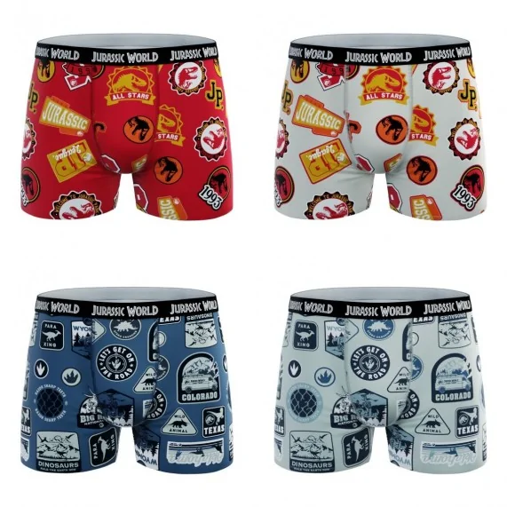 4er-Pack Boxershorts aus 100% Baumwolle für Jungen Jurassic Park (Boxershorts für Jungen) French Market auf FrenchMarket