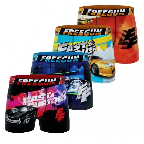 Lote de 4 calzoncillos bóxer de microfibra "Fast & Furious" para hombre (Calzoncillos para hombre) Freegun chez FrenchMarket