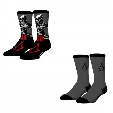 Lot de 2 paires de Chaussettes Homme "Assassin's Creed" (Chaussettes fantaisies) Freegun chez FrenchMarket