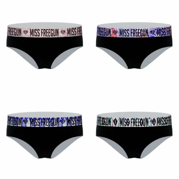 Juego de 4 calzoncillos bóxer de algodón para mujer (Boxers) Freegun chez FrenchMarket