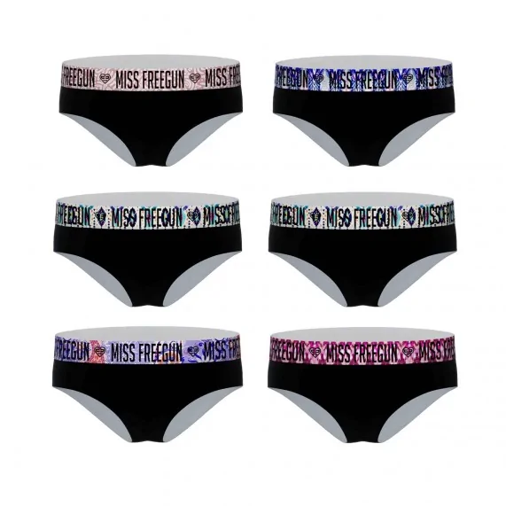 Lote de 6 calzoncillos bóxer de algodón para mujer (Boxers) Freegun chez FrenchMarket