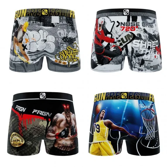 Lot de 4 Boxers Homme Premuim "X-Trem Sport Edition" (Lot boxers Homme) Freegun chez FrenchMarket