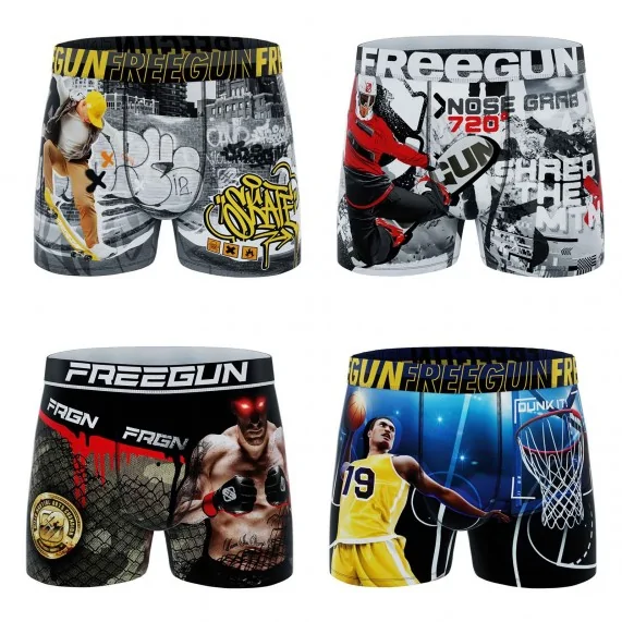 Lot de 4 Boxers Homme Premuim "Sport Edition" (Boxer da uomo) Freegun chez FrenchMarket