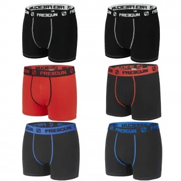 Lot de 6 Boxers Garçon Coton (Lot boxers Garçon) Freegun chez FrenchMarket