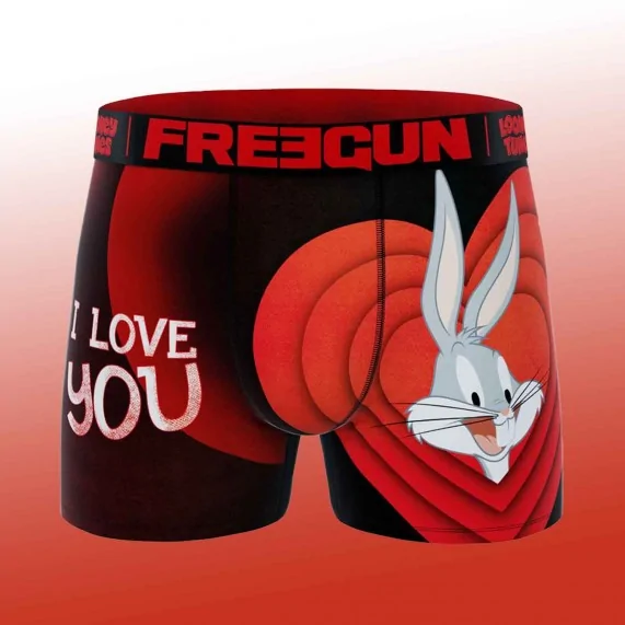 Set van 2 Looney Tunes Valentijnsdag Bugs Bunny Boxers voor Mannen (Herenboxershorts) Freegun chez FrenchMarket