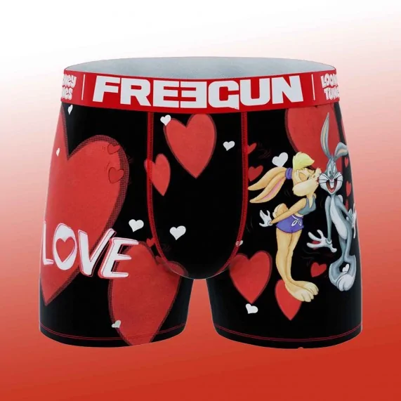 Set van 2 Looney Tunes Valentijnsdag Bugs Bunny Boxers voor Mannen (Herenboxershorts) Freegun chez FrenchMarket