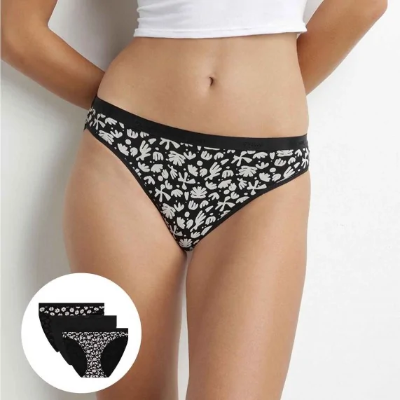 Set of 3 Cotton Stretch Fancy Panties "Les Pockets de Dim" (Panties) Dim on FrenchMarket