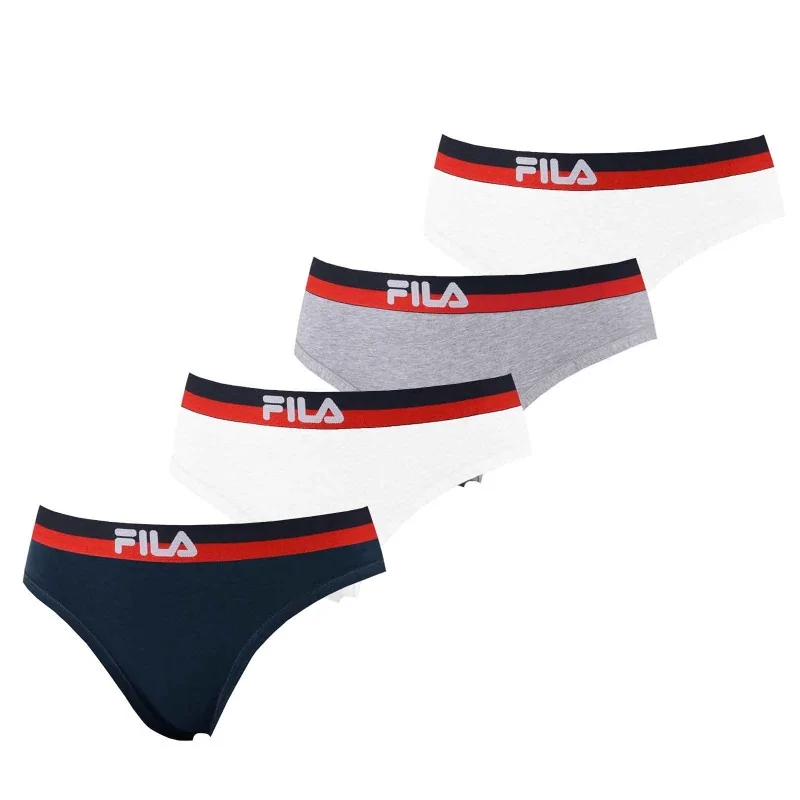 Fila - Lot de 4 String Coton Femme M FILA STRING PACK 03