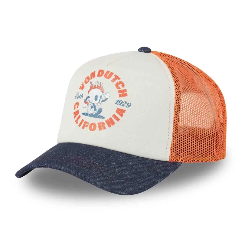 Von Dutch - Casquette Trucker Crew Taille Unique Bleu Jeans / Orange