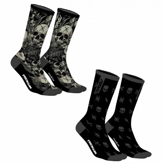 Lote de 2 pares de calcetines para hombre "HYRAW (Calcetines de fantasía) Freegun chez FrenchMarket