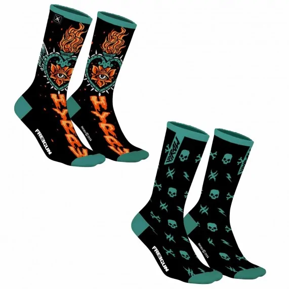 Set of 2 pairs of "HYRAW" Men's Socks (Fancy socks) Freegun on FrenchMarket