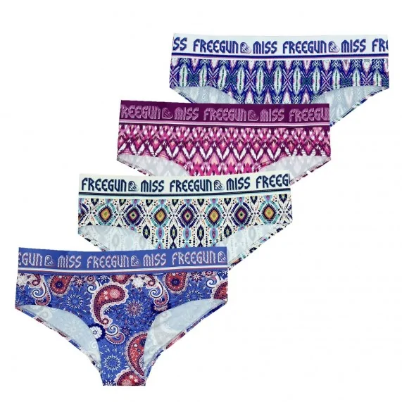 Lot de 4 Boxers Femme en Microfibre (Boxer Femme) Freegun chez FrenchMarket