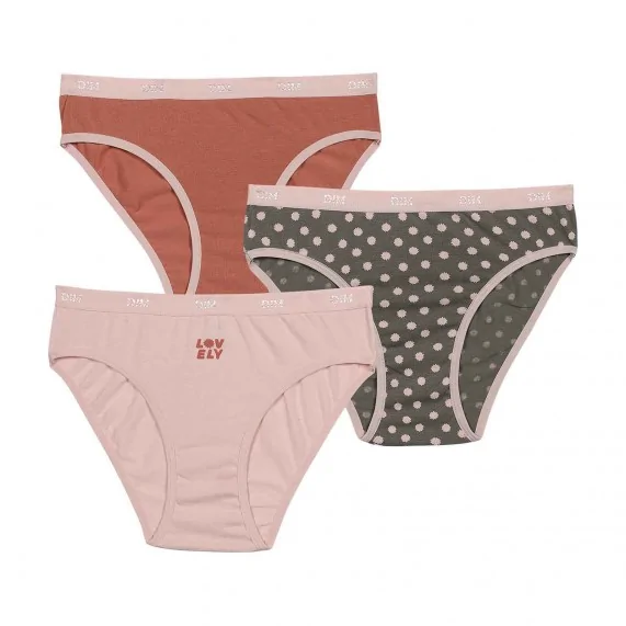 Set of 3 Girls' Fancy Cotton Stretch Panties "The Pockets (Panties) Dim on FrenchMarket