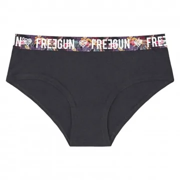 Women's Boxer Black Organic Cotton "Sublimation Belt (Boxers) Freegun on FrenchMarket