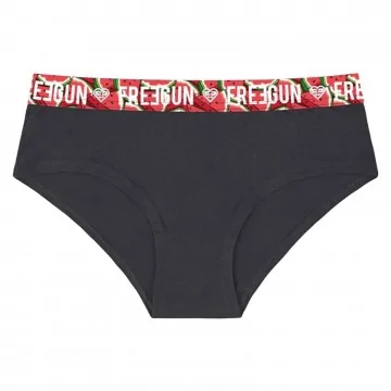 Women's Boxer Black Organic Cotton "Sublimation Belt (Boxers) Freegun on FrenchMarket