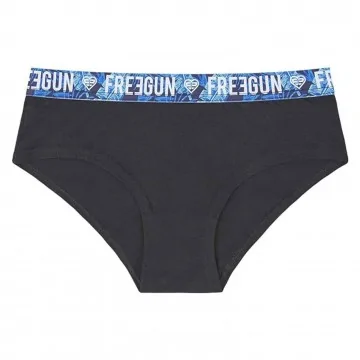 Women's Boxer Black Organic Cotton "Sublimation Belt (Boxers) Freegun on FrenchMarket