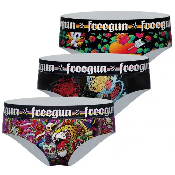 Lote de 3 calzoncillos bóxer de microfibra para mujer (Boxers) Freegun chez FrenchMarket