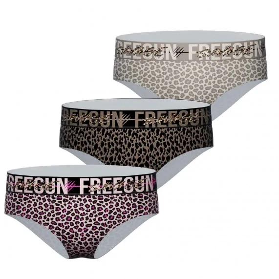 Lote de 3 calzoncillos bóxer de microfibra para mujer (Boxers) Freegun chez FrenchMarket