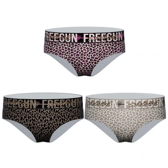 Lote de 3 calzoncillos bóxer de microfibra para mujer (Boxers) Freegun chez FrenchMarket