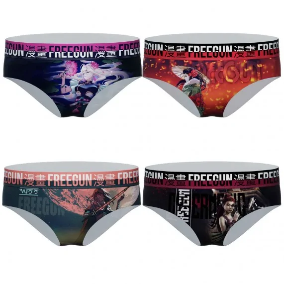 Set of 4 Women's Microfiber Boxers (Boxers) Freegun on FrenchMarket