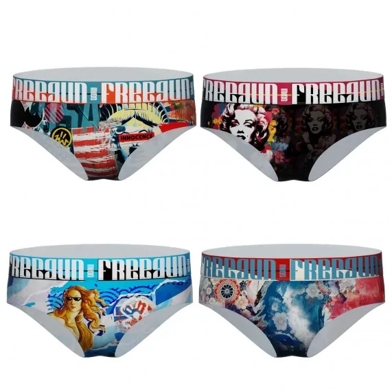 Set van 4 damesboxershorts van microvezel (Boksers) Freegun chez FrenchMarket