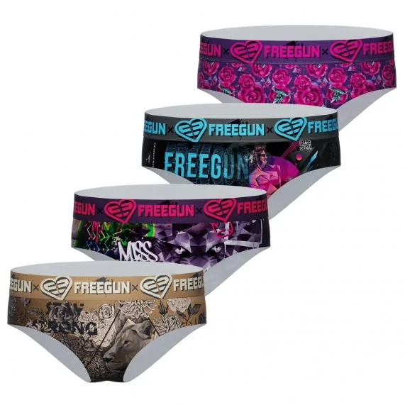 Set of 4 Women's Microfiber Boxers (Boxers) Freegun on FrenchMarket