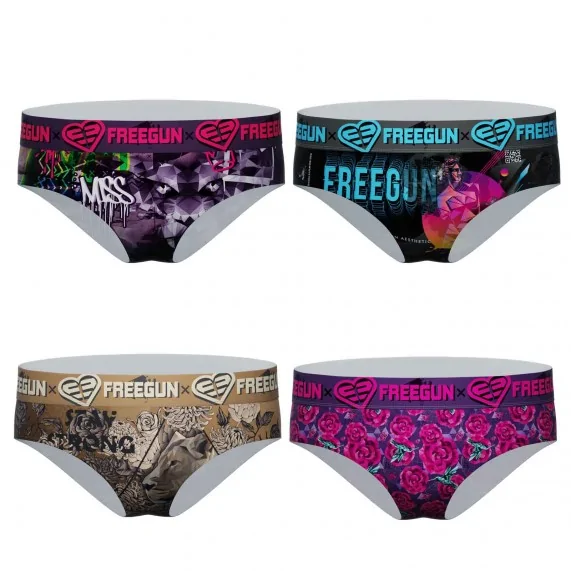 Set of 4 Women's Microfiber Boxers (Boxers) Freegun on FrenchMarket