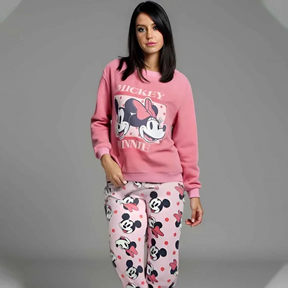 Disney - Conjunto de pijama de forro polar de Minnie y Mickey para mujer (Conjuntos de pijama) French Market chez FrenchMarket