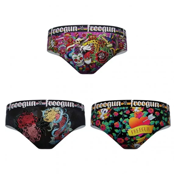 Set di 3 boxer da ragazza con tatuaggio a teschio (Boxer/Shorty) Freegun chez FrenchMarket