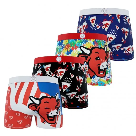 Lot de 4 Boxers Homme Microfibre "La Vache qui rit" (Boxer da uomo) Freegun chez FrenchMarket