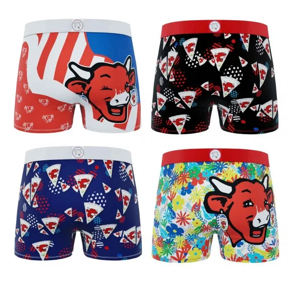 Lot de 4 Boxers Homme Microfibre "La Vache qui rit" (Boxer da uomo) Freegun chez FrenchMarket