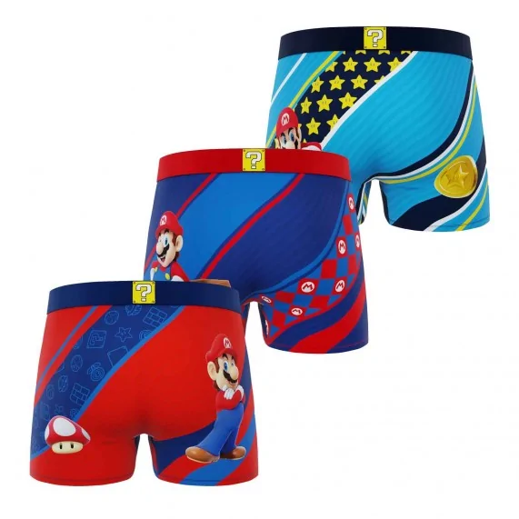 Lot de 3 Boxers Homme Microfibre Super Mario Bros (Lot boxers Homme) Freegun chez FrenchMarket