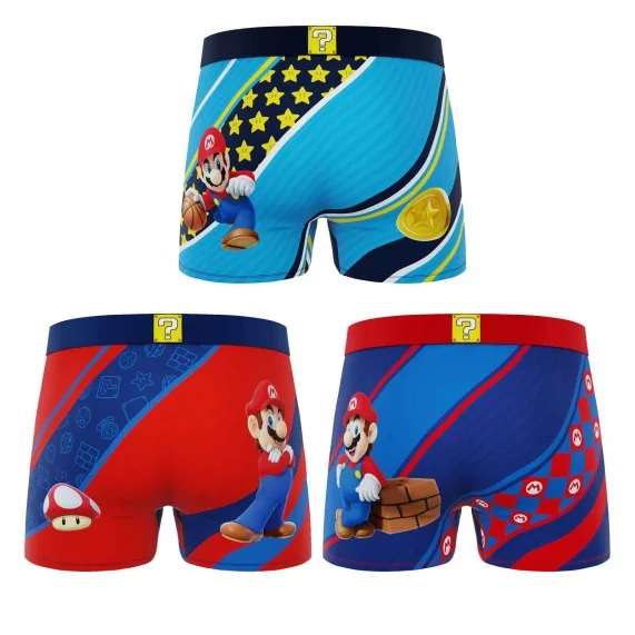 Lot de 3 Boxers Homme Microfibre Super Mario Bros (Lot boxers Homme) Freegun chez FrenchMarket