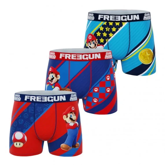 Lot de 3 Boxers Homme Microfibre Super Mario Bros (Lot boxers Homme) Freegun chez FrenchMarket