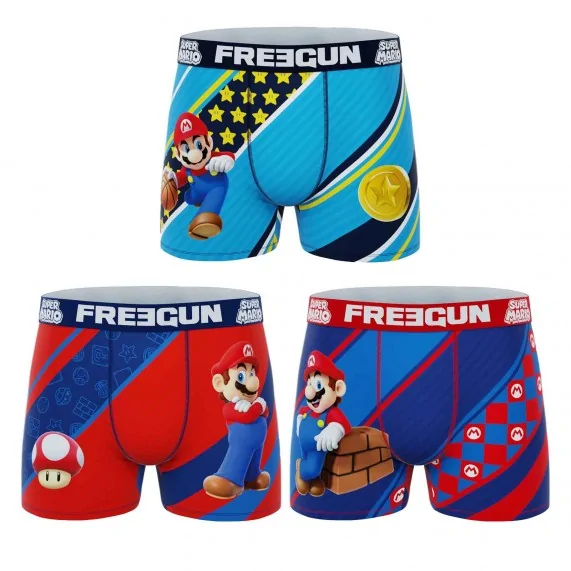 Lot de 3 Boxers Homme Microfibre Super Mario Bros (Calzoncillos para hombre) Freegun chez FrenchMarket