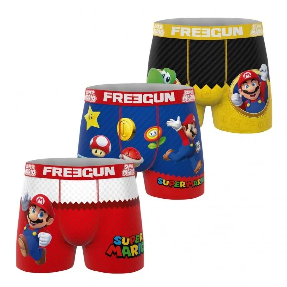 Lot de 3 Boxers Homme Microfibre Super Mario Bros (Lot boxers Homme) Freegun chez FrenchMarket