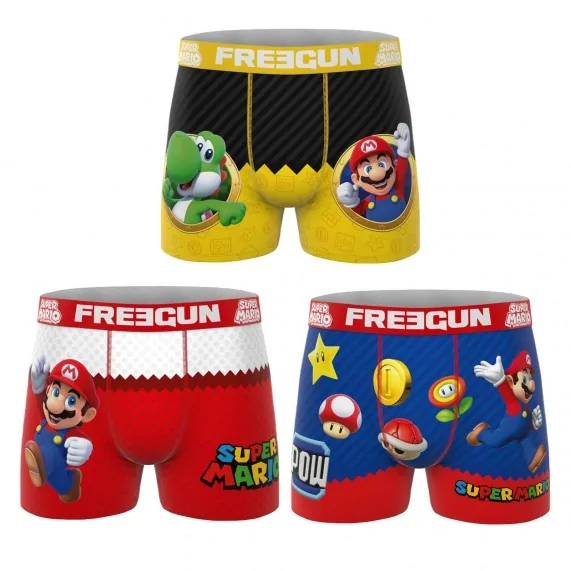 Lot de 3 Boxers Homme Microfibre Super Mario Bros (Lot boxers Homme) Freegun chez FrenchMarket