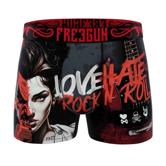 Boxer Homme Microfibre "Love Hate Rock n Roll" (Boxers) Freegun on FrenchMarket