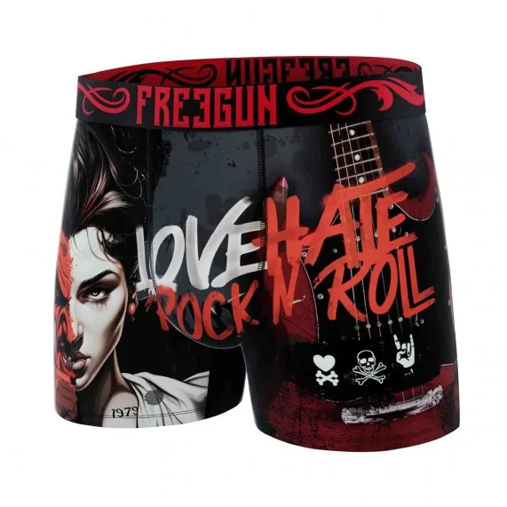 Boxer Homme Microfibre "Love Hate Rock n Roll" (Boxershorts) Freegun auf FrenchMarket