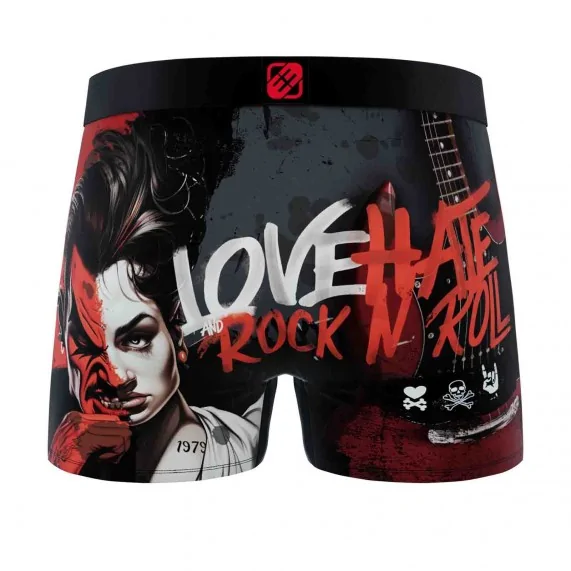 Boxer Homme Microfibre "Love Hate Rock n Roll" (Boxers Homme) Freegun chez FrenchMarket