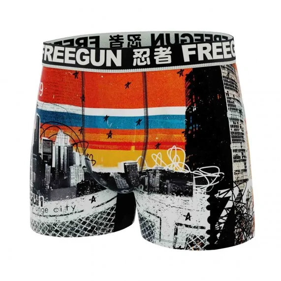 Boxer Homme Microfibre "Grunge City" (Boxers Homme) Freegun chez FrenchMarket