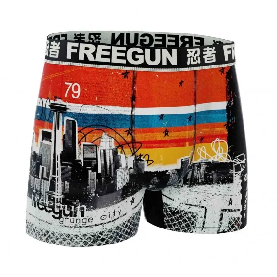 Boxer Homme Microfibre "Grunge City" (Boxers Homme) Freegun chez FrenchMarket