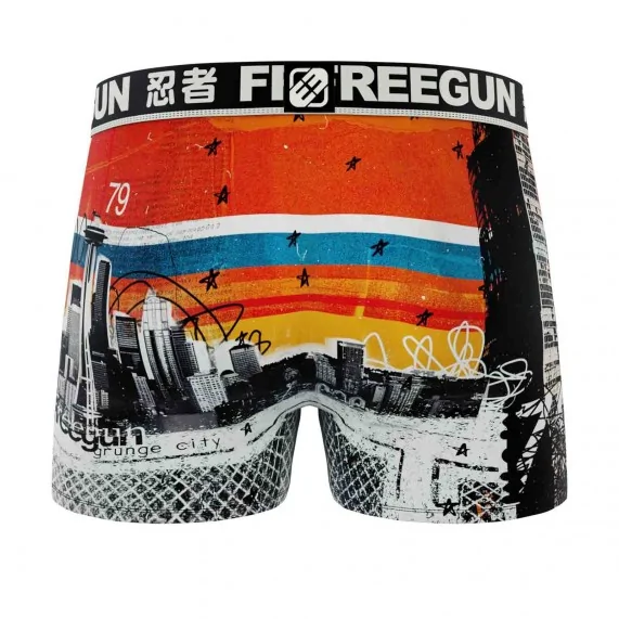 Boxer Homme Microfibre "Grunge City" (Boxers Homme) Freegun chez FrenchMarket