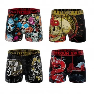 Set of 4 Skull Skull Boxer...