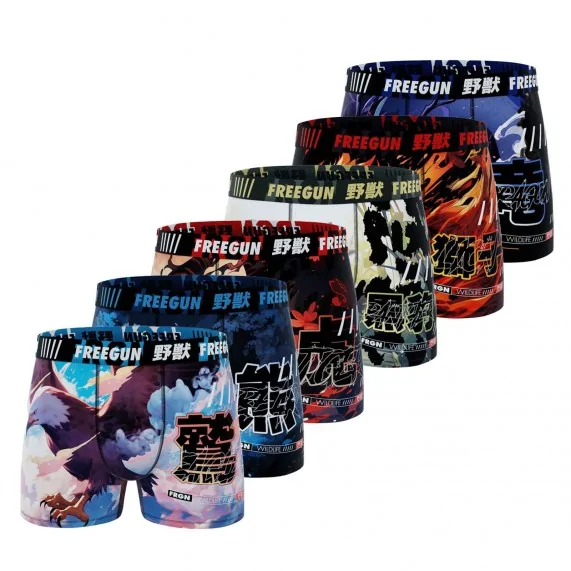 Lot de 6 Boxers Homme Microfibre "Animaux" (Lot boxers Homme) Freegun chez FrenchMarket