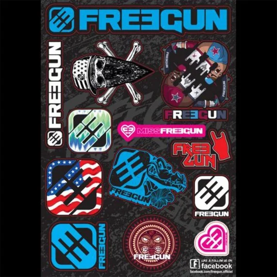 Autocollant - Planche de stickers adhésives FREEGUN (210*297) (Autocollants/Stickers) Freegun chez FrenchMarket