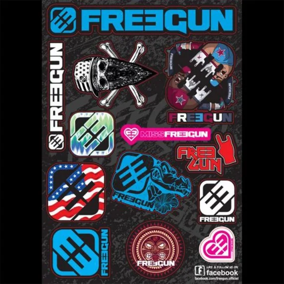 Sticker - Piatto di adesivi FREEGUN (210*297) (Adesivi) Freegun chez FrenchMarket