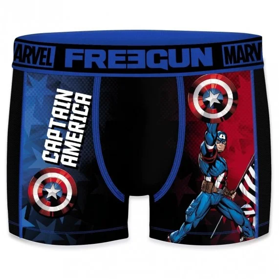 FREEGUN Herren Aktiv Sport Boxer Marvel Captain America (Boxershorts) Freegun auf FrenchMarket